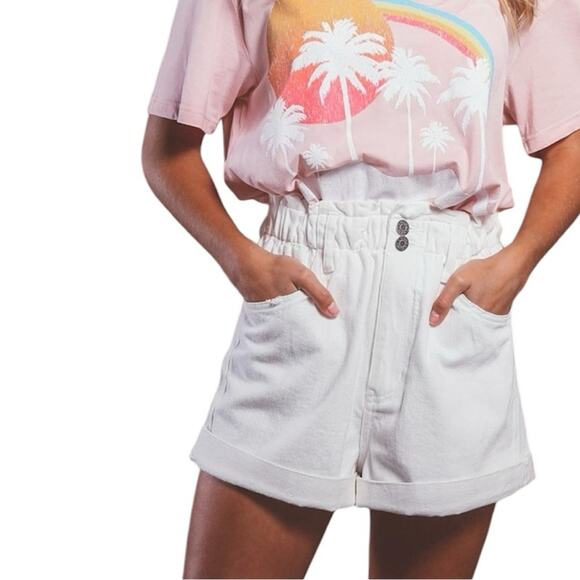 NWT Show Me Your MuMu Emilia Jean Shorts in Seasalt White Sz Medium Retail $118 - Picture 5 of 8